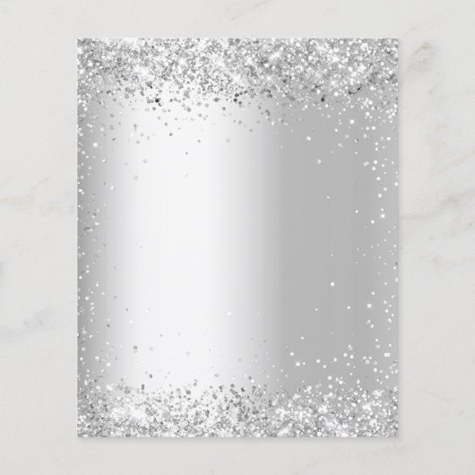 Begroting verjaardagsdatum witte zilverglitter-uit (Achterkant)