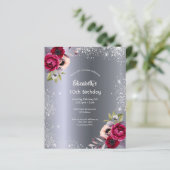 Begroting verjaardagsfeest zilverbloemuitnodiging (Staand voorkant)