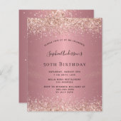 Begroting verjaardagsglitter roos goud (Voorkant / Achterkant)