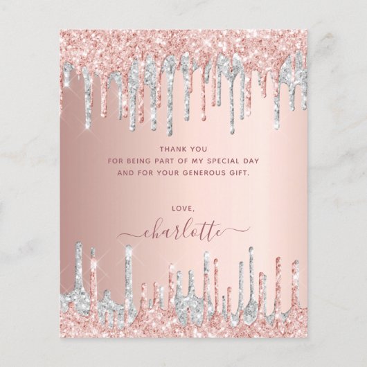 BEGROTING verjaardagsgoud roos zilverglitter bedan (Achterkant)