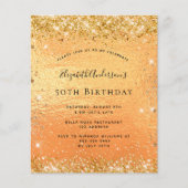 Begroting verjaardagsgouduitnodiging (Voorkant)