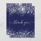 Begroting verjaardagsnavy blauw glitter stof bedan (Voorkant / Achterkant)