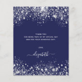 Begroting verjaardagsnavy blauw glitter stof bedan (Achterkant)