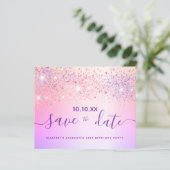 Begroting verjaardagsregenbooglitter roze behalve  (Staand voorkant)