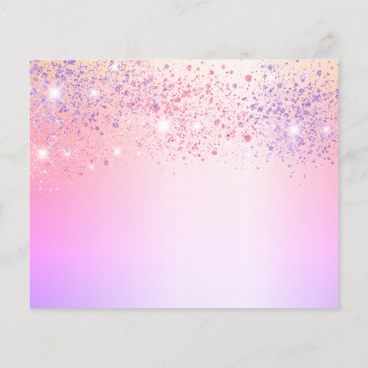 Begroting verjaardagsregenbooglitter roze behalve  (Achterkant)