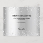 Begroting verjaardagszilverglitter foto bedankt (Achterkant)