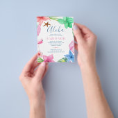 Begroting verjaardagszomer tropische feestdag flyer (Hand)