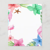 Begroting verjaardagszomer tropische feestdag flyer (Achterkant)