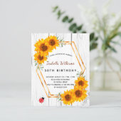 Begroting verjaardagszonnebloemen, bijtend wit hou (Staand voorkant)