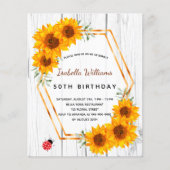 Begroting verjaardagszonnebloemen, bijtend wit hou (Voorkant)