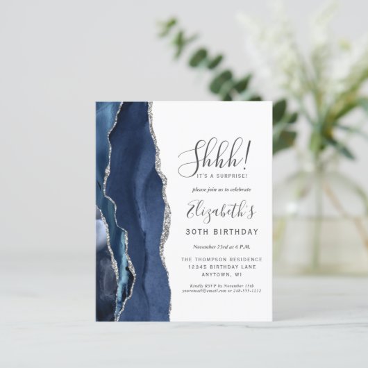 Begroting Verrassend 30e verjaardag Blauwe Agate (Staand voorkant)