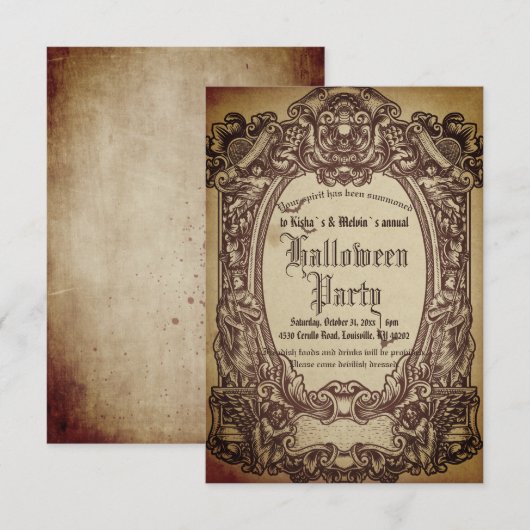 Begroting  Victoriaans Gothic Wied Halloween Kaart (Voorkant / Achterkant)