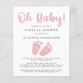 Begroting Virtual Baby shower Pink Feet Invitation (Voorkant)