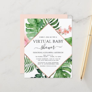 Begroting virtueel Baby shower tropisch palm