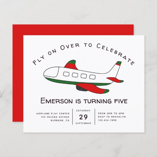 Begroting vliegt over vliegdaguitnodiging (Voorkant / Achterkant)