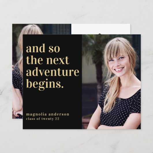 BEGROTING Volgende avontuurlijke uitnodiging van h (Voorkant / Achterkant)