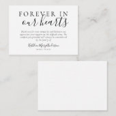 Begroting voor altijd in ons hart Dank u voor uw o Notitiekaartje (Voorkant / Achterkant)