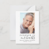 Begroting voor altijd in ons hart Foto Hartelijk d Notitiekaartje (Voorkant)