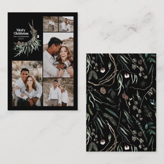 Begroting voor botanische rustige vakantie met mee informatiekaartje (Voorkant / Achterkant)