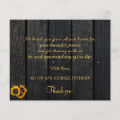 Begroting voor de bruiloft met zonnebloemen bedank flyer (Achterkant)