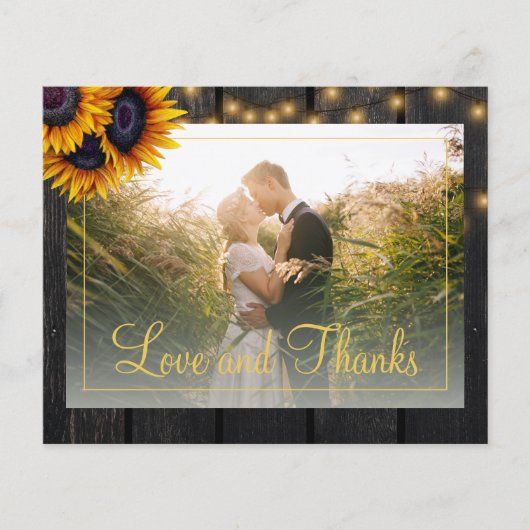 Begroting voor de bruiloft met zonnebloemen bedank flyer (Voorkant)