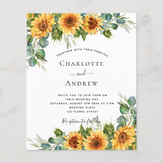 Begroting voor de bruinzonnebloemen (Voorkant)