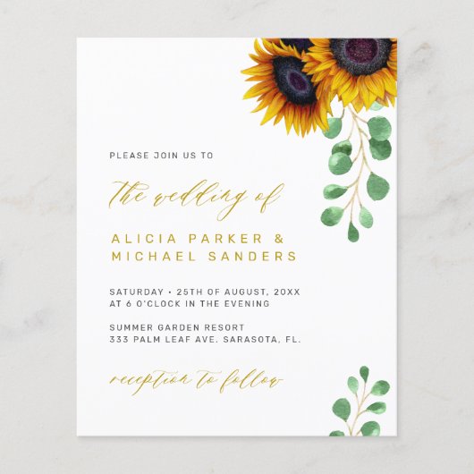 Begroting voor de uitzending van eucalyptusbruilof flyer (Voorkant)