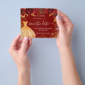 Begroting voor gouden gouden jurk op feestdag, beh flyer (Hand)