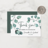 Begroting voor groene weddenschappen met Eucalyptu Notitiekaartje (Voorkant / Achterkant in situ)