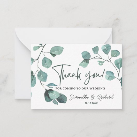 Begroting voor groene weddenschappen met Eucalyptu Notitiekaartje (Voorkant)