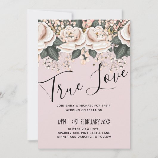 Begroting voor het blush Pink Floral Sage Weddensc (Voorkant)