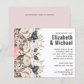 Begroting voor het blush Pink Floral Sage Weddensc (Voorkant / Achterkant)