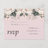 Begroting voor het blush Pink Floral Sage Weddensc Uitnodiging Briefkaart (Voorkant)
