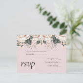 Begroting voor het blush Pink Floral Sage Weddensc Uitnodiging Briefkaart (Staand voorkant)