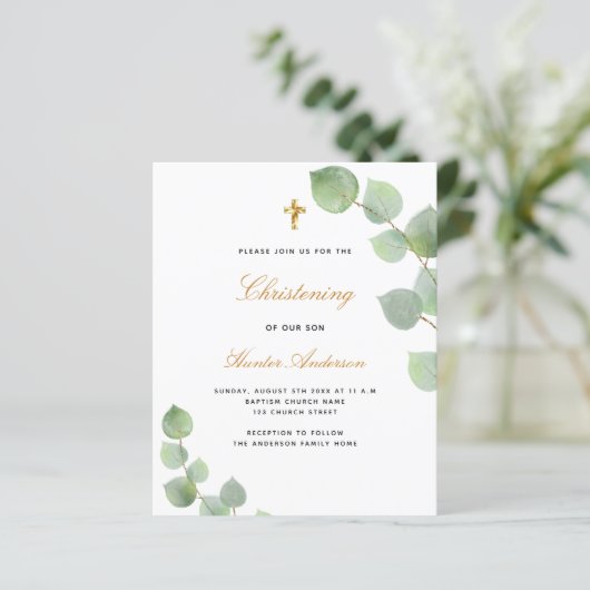 Begroting voor het christenen van de gouden gouden (Staand voorkant)