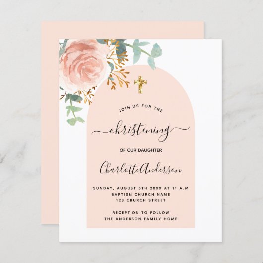 Begroting voor het christenen van eucalyptus roos  (Voorkant / Achterkant)