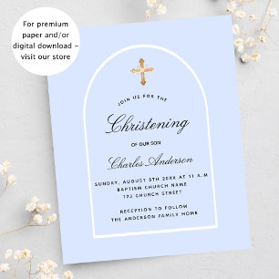 Begroting voor het christenen van lichtblauwe baby