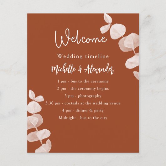 Begroting voor het gebrande oranje eucalyptusprogr flyer (Voorkant)