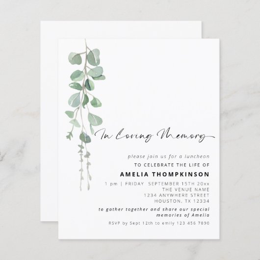 Begroting voor het liefhebben van Eucalyptus-uitno (Voorkant / Achterkant)