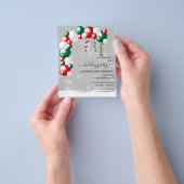 Begroting voor kerstfeestballon en snoewflake flyer (Hand)