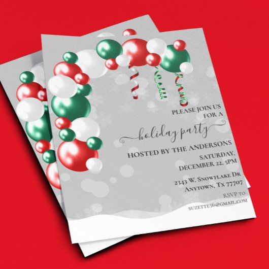 Begroting voor kerstfeestballon en snoewflake flyer