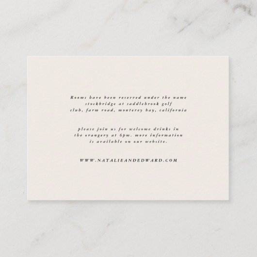 Begroting voor natuurlijke staartrog florale elega informatiekaartje (Achterkant)