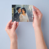 Begroting voor onze eerste kerstfoto's en blauwe f flyer (Hand)