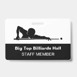 Begroting voor personeelsleden van biljartzaal en badge