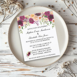 Begroting voor Spaanse bruiloft Burgundy Rosa Blus