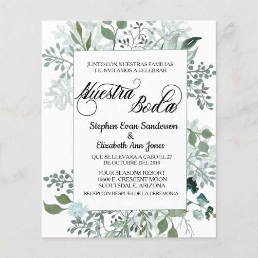 Begroting voor Spaanse weddenschap Greenery Nuestr (Voorkant)