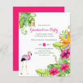 Begroting voor Tropical Flamingo Afstuderen nodigt (Voorkant / Achterkant)