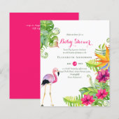 Begroting voor Tropical Flamingo Baby shower nodig (Voorkant / Achterkant)