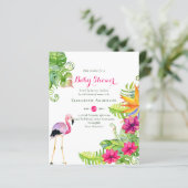 Begroting voor Tropical Flamingo Baby shower nodig (Staand voorkant)