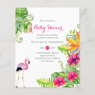 Begroting voor Tropical Flamingo Baby shower nodig